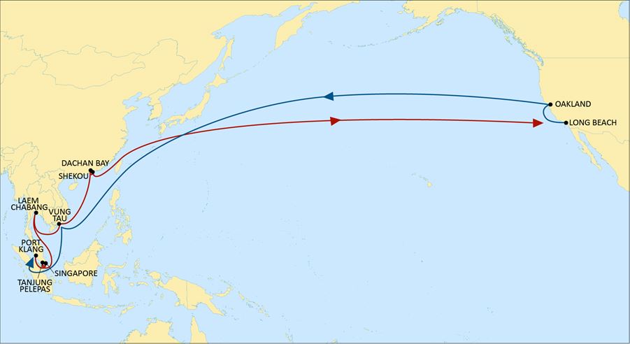 太平洋航线线路图图片