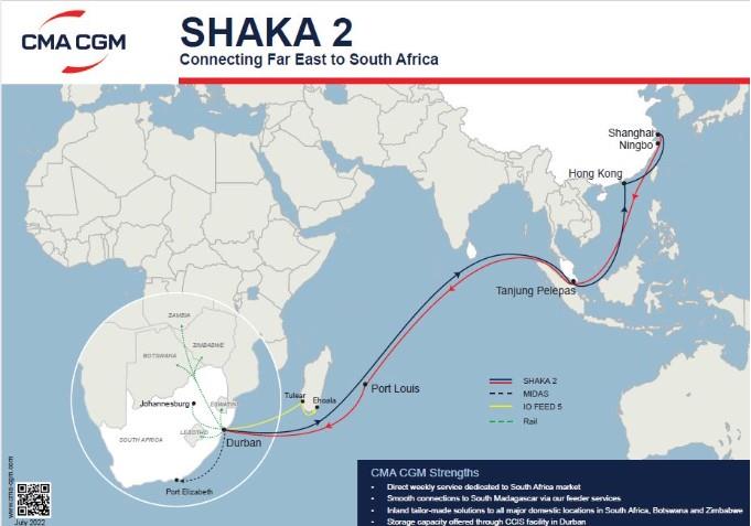 【西邮最前线】CMA CGM将在Shaka 2服务上部署第二艘船-西邮物流